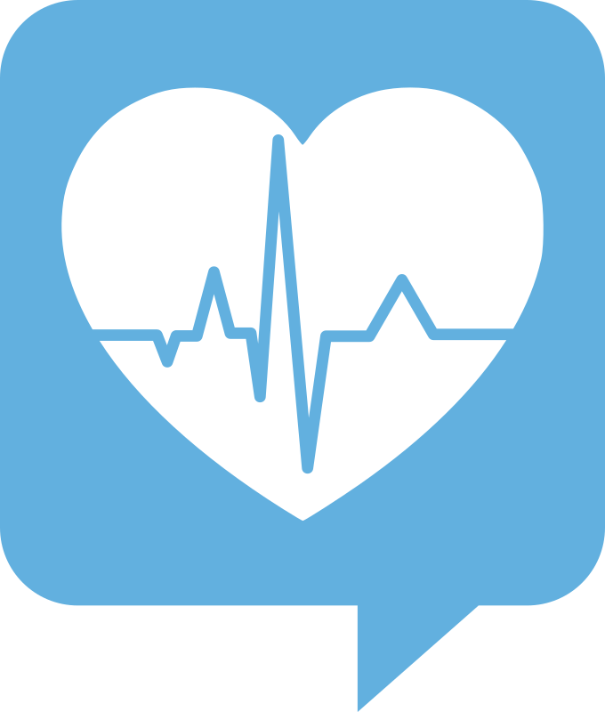 Heartbeat Logo for Health.SE. No background. White heart