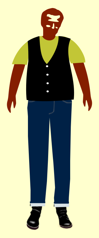 Man with T-shirt and vest 02