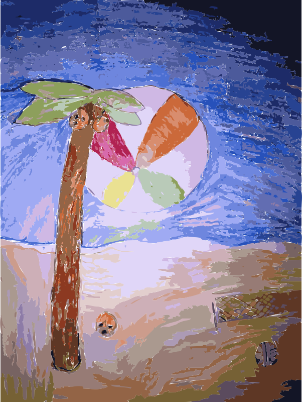 Palm Tree in the Sand: Daily Sketch 25