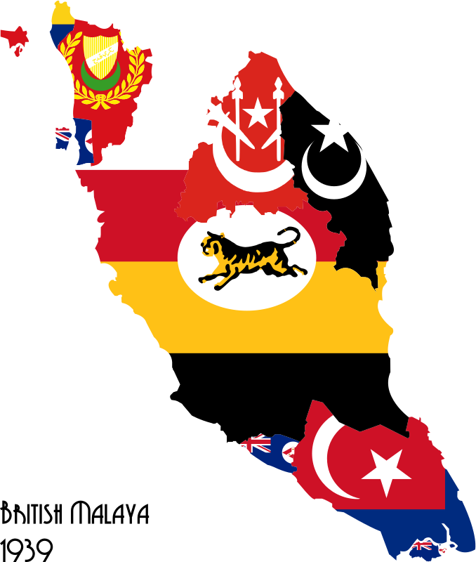 Flag-map of British Malaya, 1939