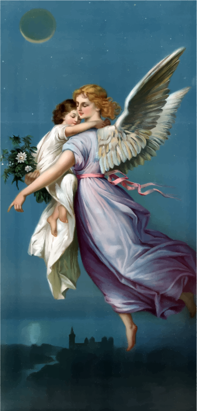 Vintage Angel And Child Illustration