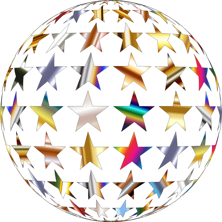 Metallic Shiny Stars Sphere