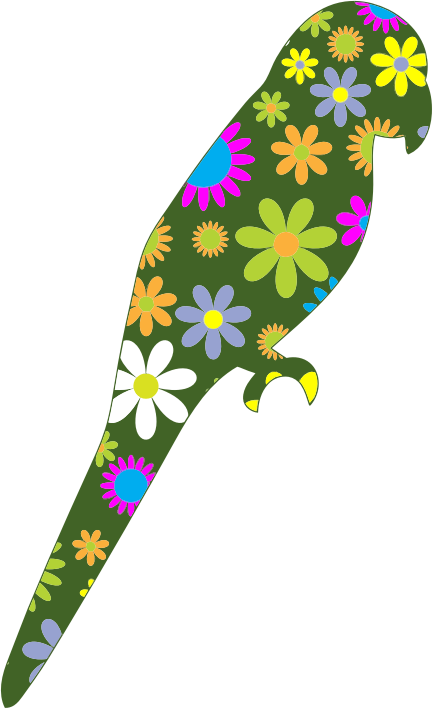 Retro Floral Parrot