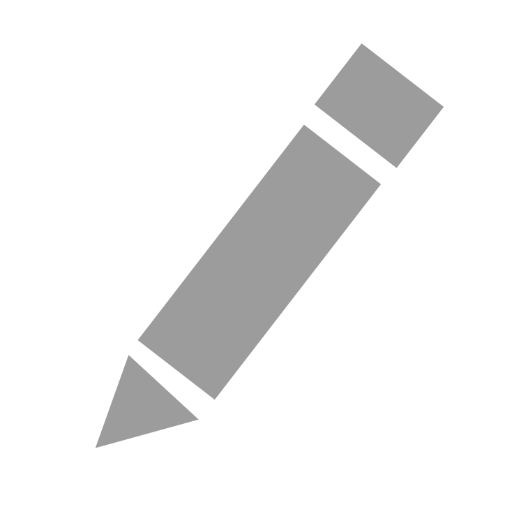 Simple grey small pencil icon (white background)