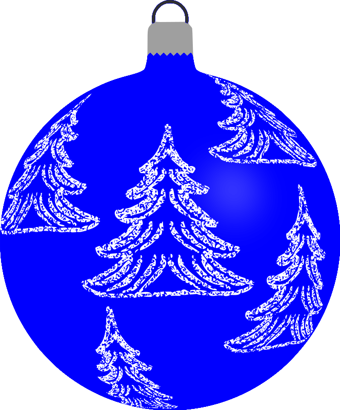 Patterned bauble 6 (blue)