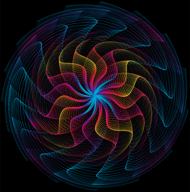 Colorful Wavy Vortex Line Art 10