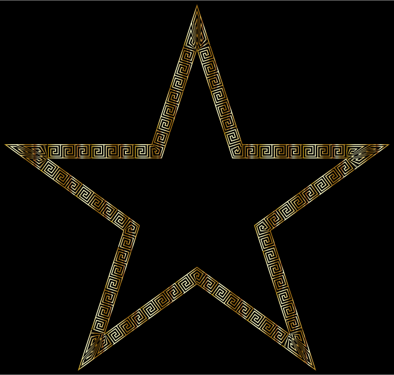 Gold Greek Border Star