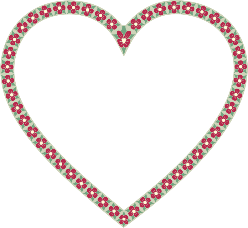 Floral Border Heart
