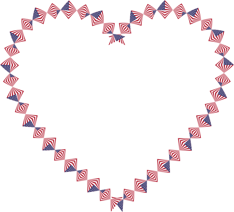 American Flag Twist Heart