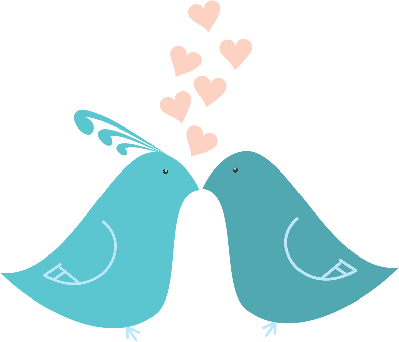 Flat Shaded Love Birds