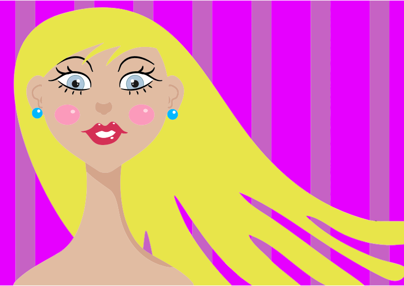 Blonde Cartoon Woman's Portrait