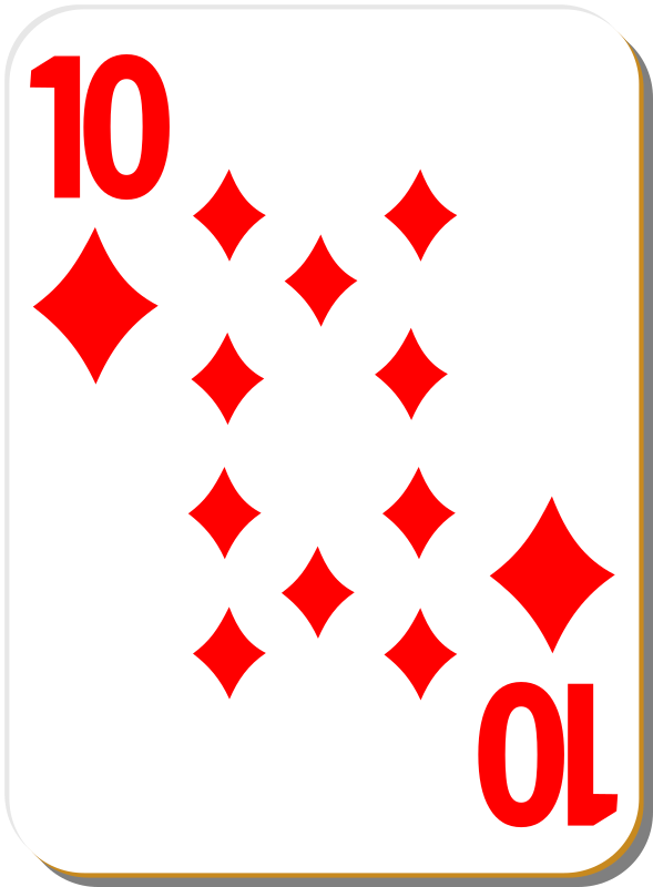 White deck: 10 of diamonds