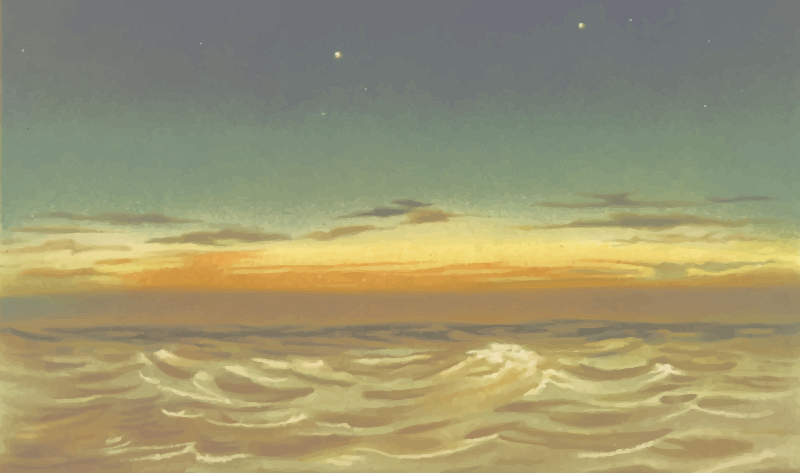 Twilight at sea