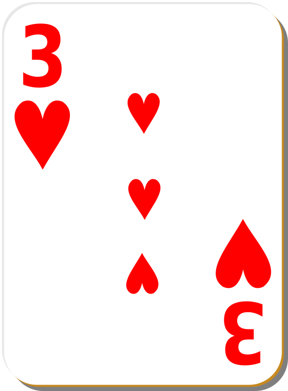 White deck: 3 of hearts