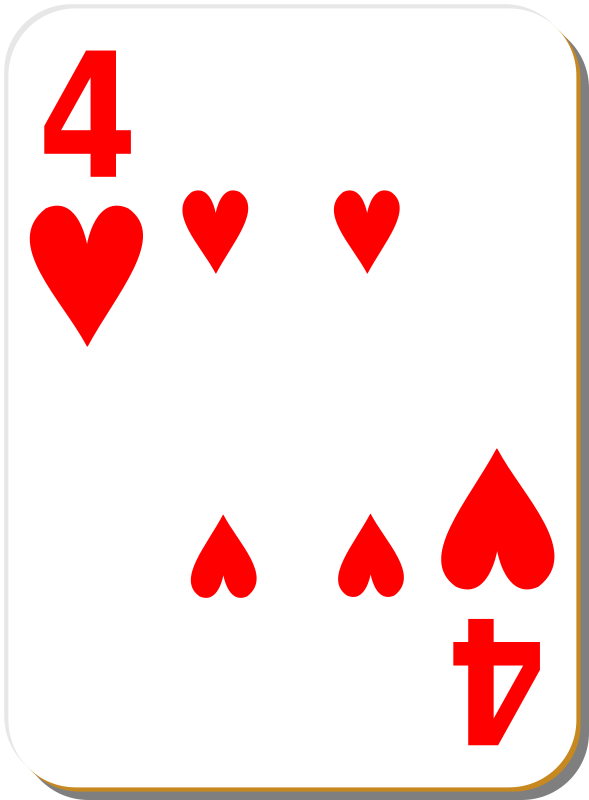 White deck: 4 of hearts