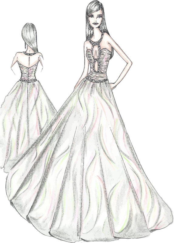 Woman Fashion Dress Sketch