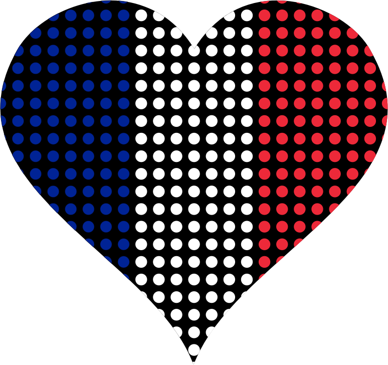 Heart France Flag Circles