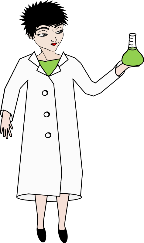 Science student with spiky hair