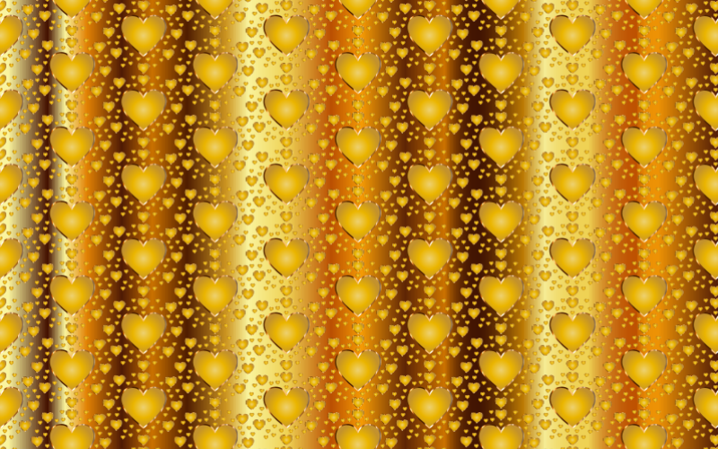 Seamless Gold Heart Pattern 3