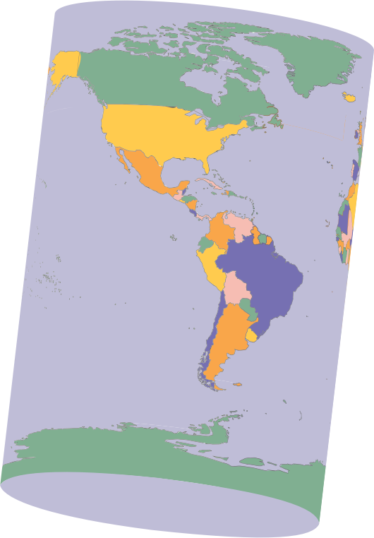 Political Map Earth Cylinder