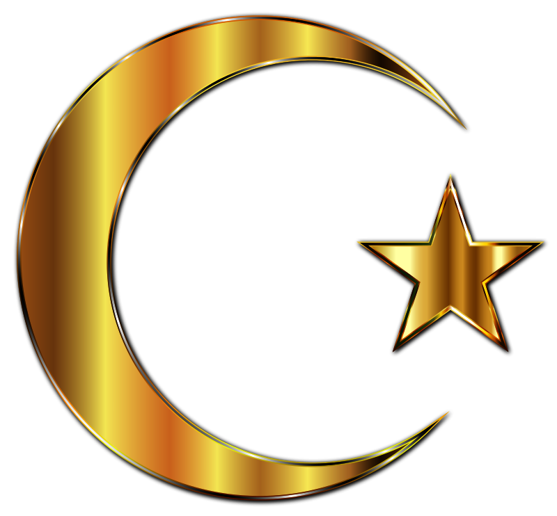 Golden Crescent Moon And Star Enhanced 2