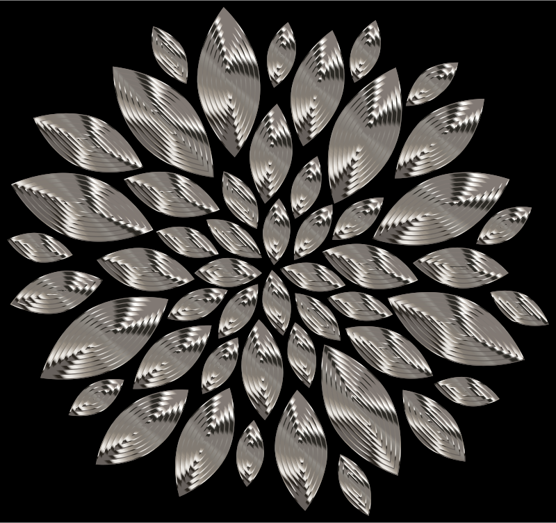 Chrome Flower Petals Without Background