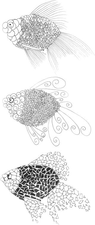 Abstract Fish Line Art