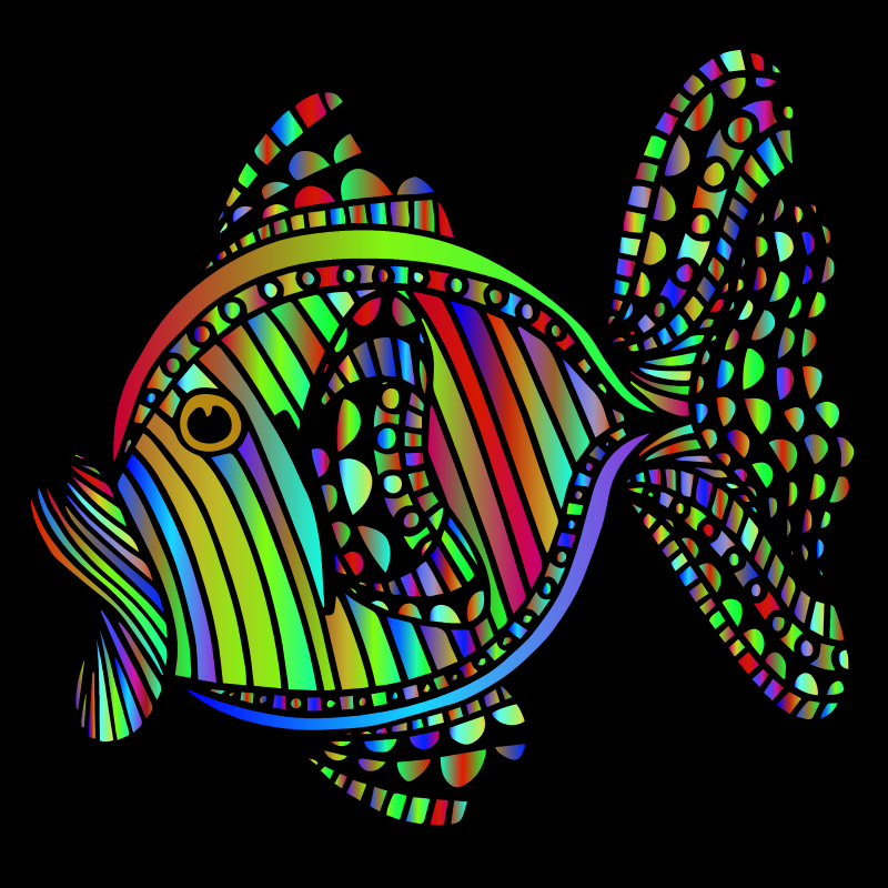 Abstract Colorful Fish 7 With Background