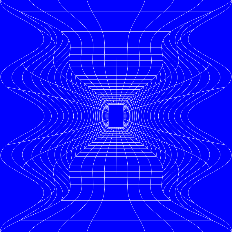 Blue Perspective Grid Distorted 17