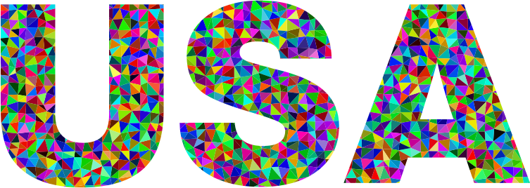 Prismatic Low Poly USA Typography