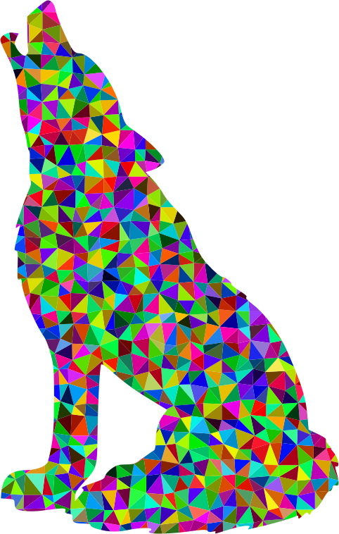 Prismatic Low Poly Wolf