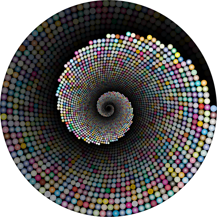 Colorful Swirling Circles Vortex 4 With Background