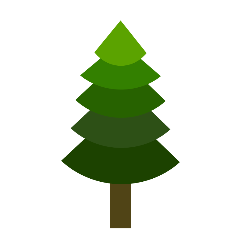TREE- PINE or Geometric, green hues, flat yet 3D!