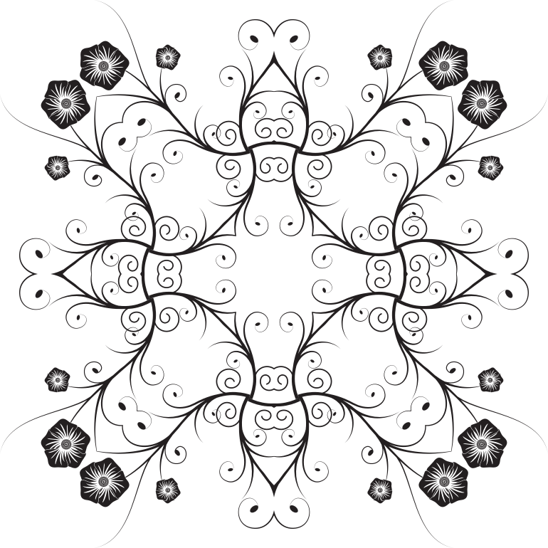 Flowery Flourish Silhouette 13