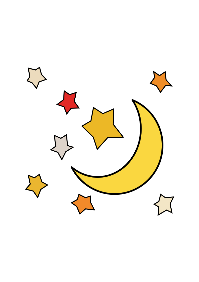 Moon and stars 1