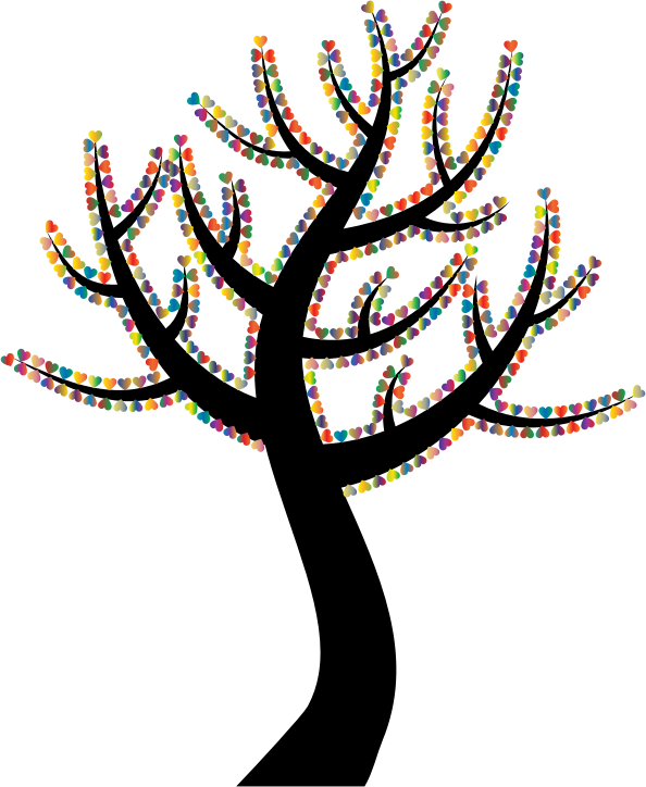 Colorful Valentine Hearts Tree 5