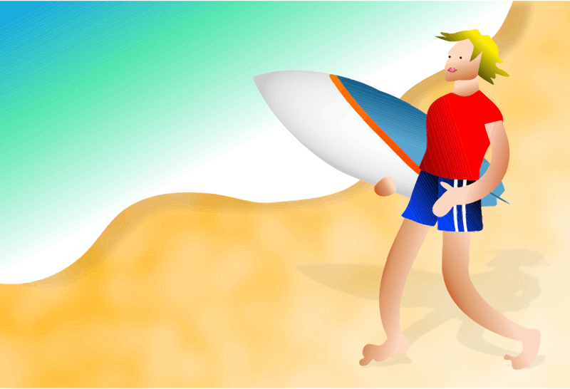 Surfer On The Beach