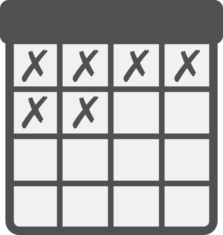 Calendar with Crossed Days