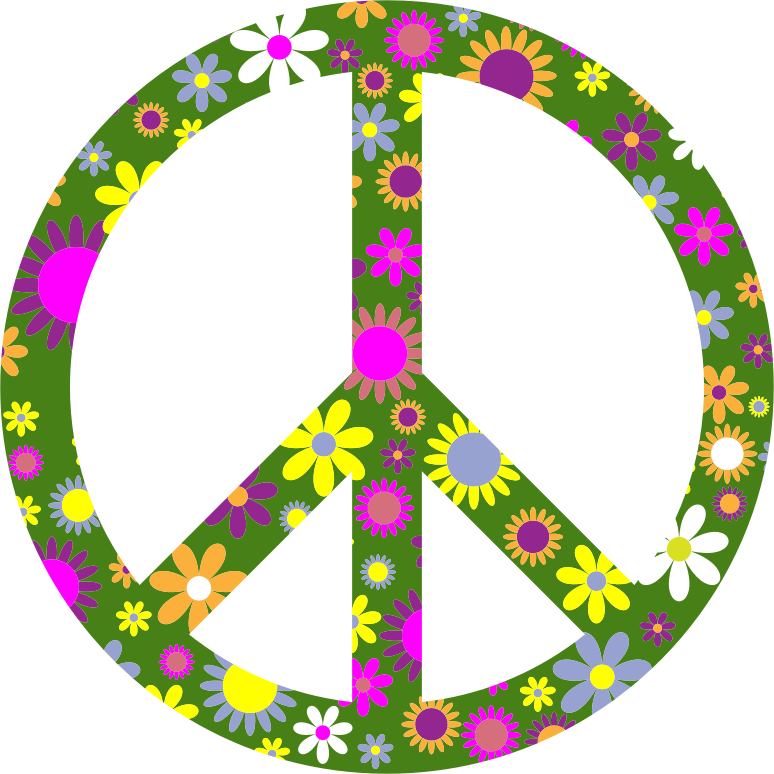 Retro Floral Peace Sign