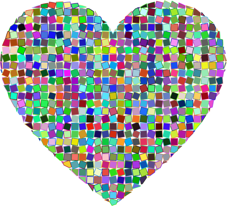 Prismatic Mosaic Heart 2