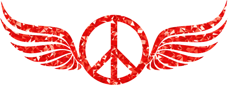 Ruby Peace Sign Wings