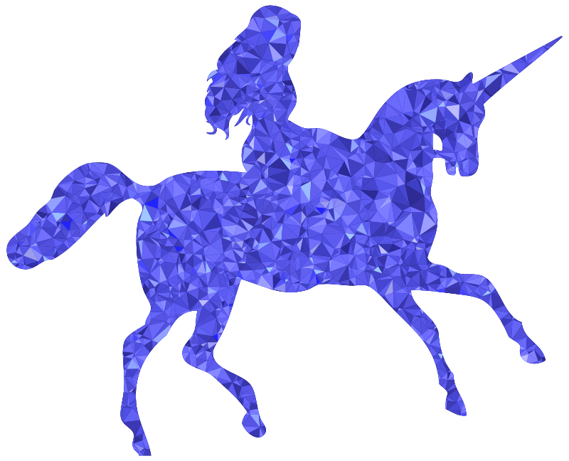 Sapphire Woman Riding Unicorn