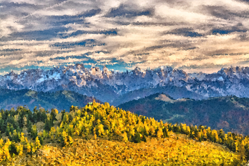 High Poly Mountain Range