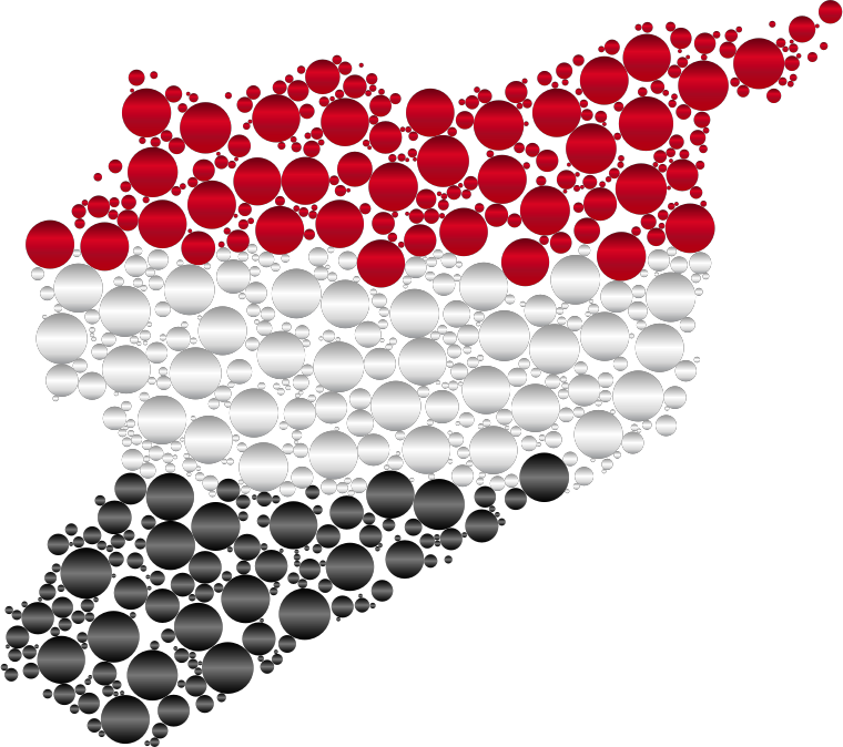Syria Map Flag Circles 2