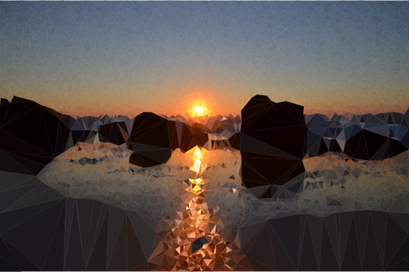 Medium Poly Beach Sunset