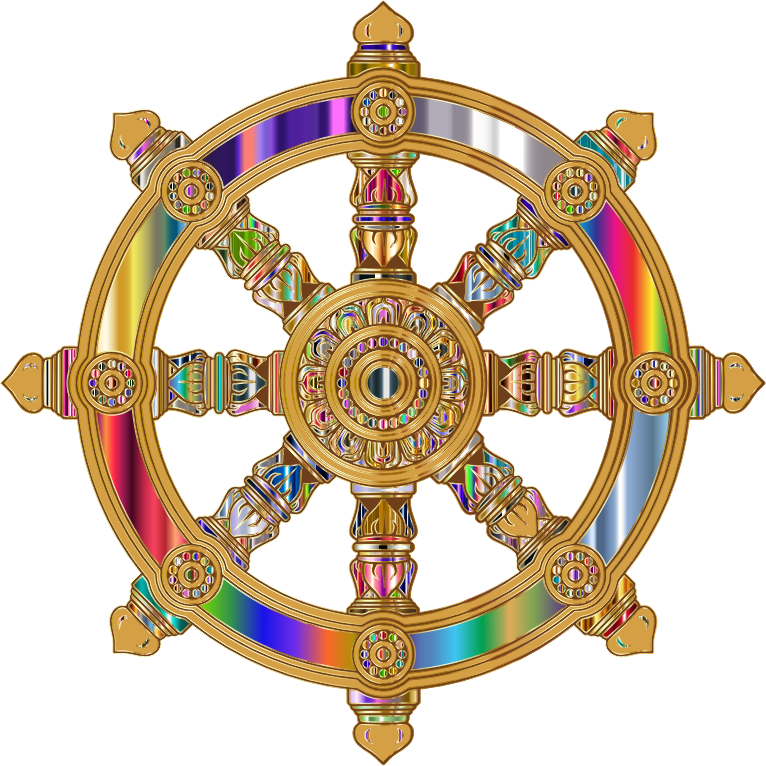 Prismatic Ornate Dharma Wheel 7 Variation 3