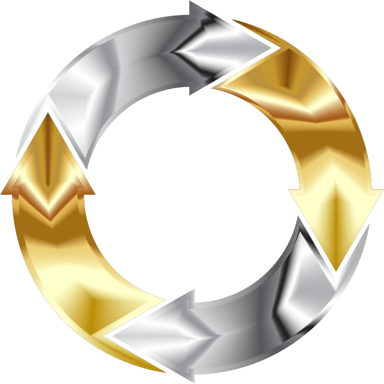 Gold And Chrome Circular Arrows