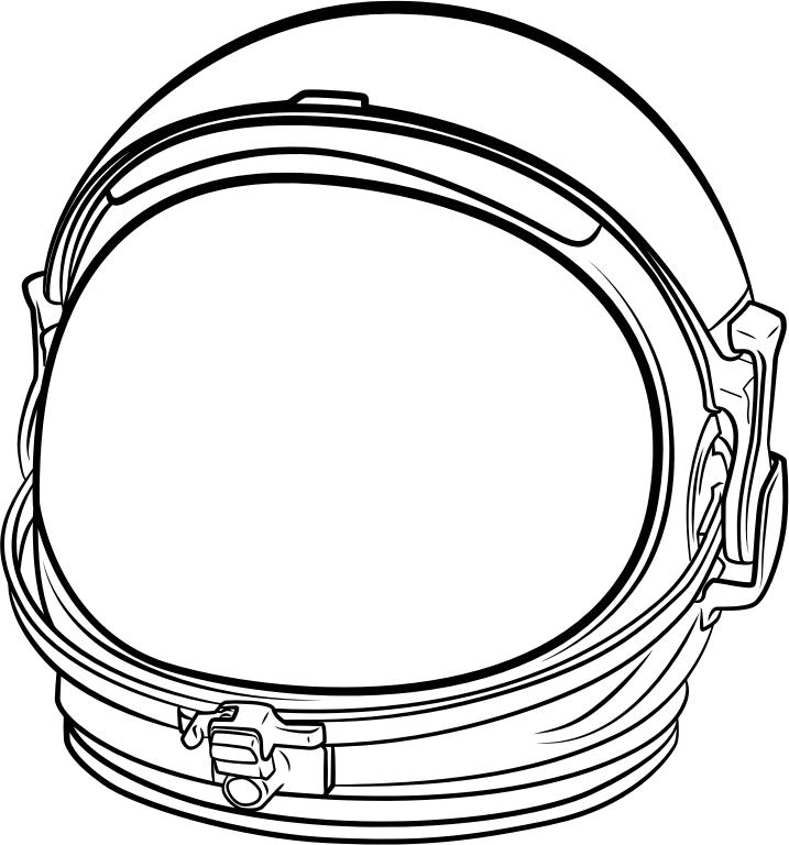 Astronaut Helmet Line Art