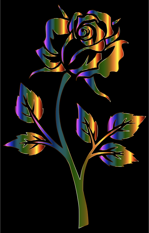 Chromatic Rose Silhouette