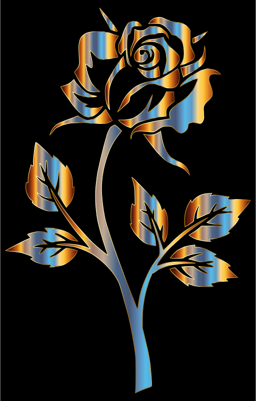 Chromatic Rose Silhouette 2